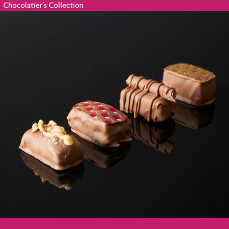 Four different chocolates in the 'Chocolatier's Collection'.