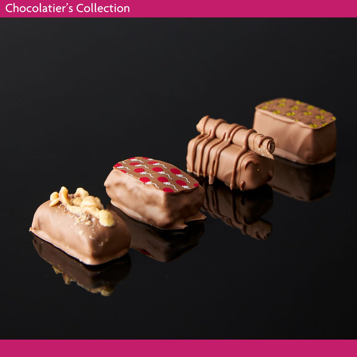 Four different chocolates in the 'Chocolatier's Collection'.